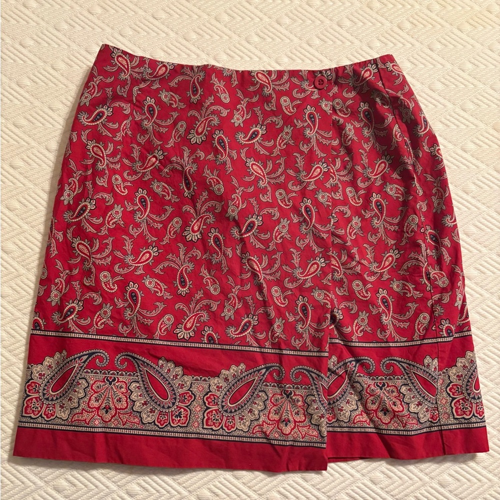 Red Paisley Mini Skirt